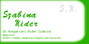 szabina mider business card